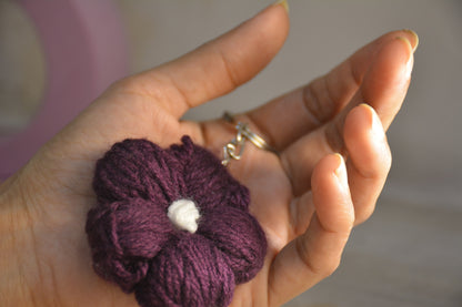 Crochet flower keychain
