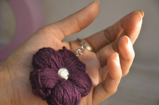 Crochet flower keychain