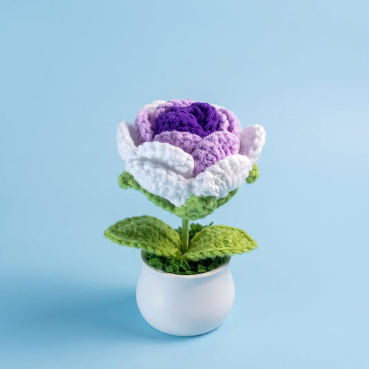 blooming tea rose crochet
