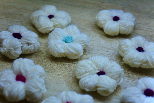 Crochet flower keychain